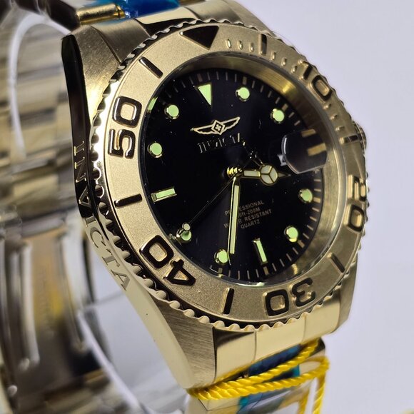 Invicta Pro Diver Men's Watch - 43mm, Gold, Black (29946) - Picture 2 of 15